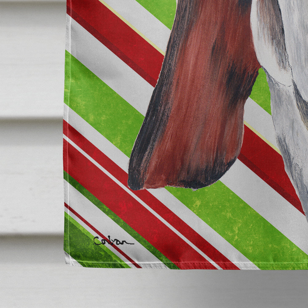 Basset Hound Candy Cane Holiday Christmas Flag Canvas House Size