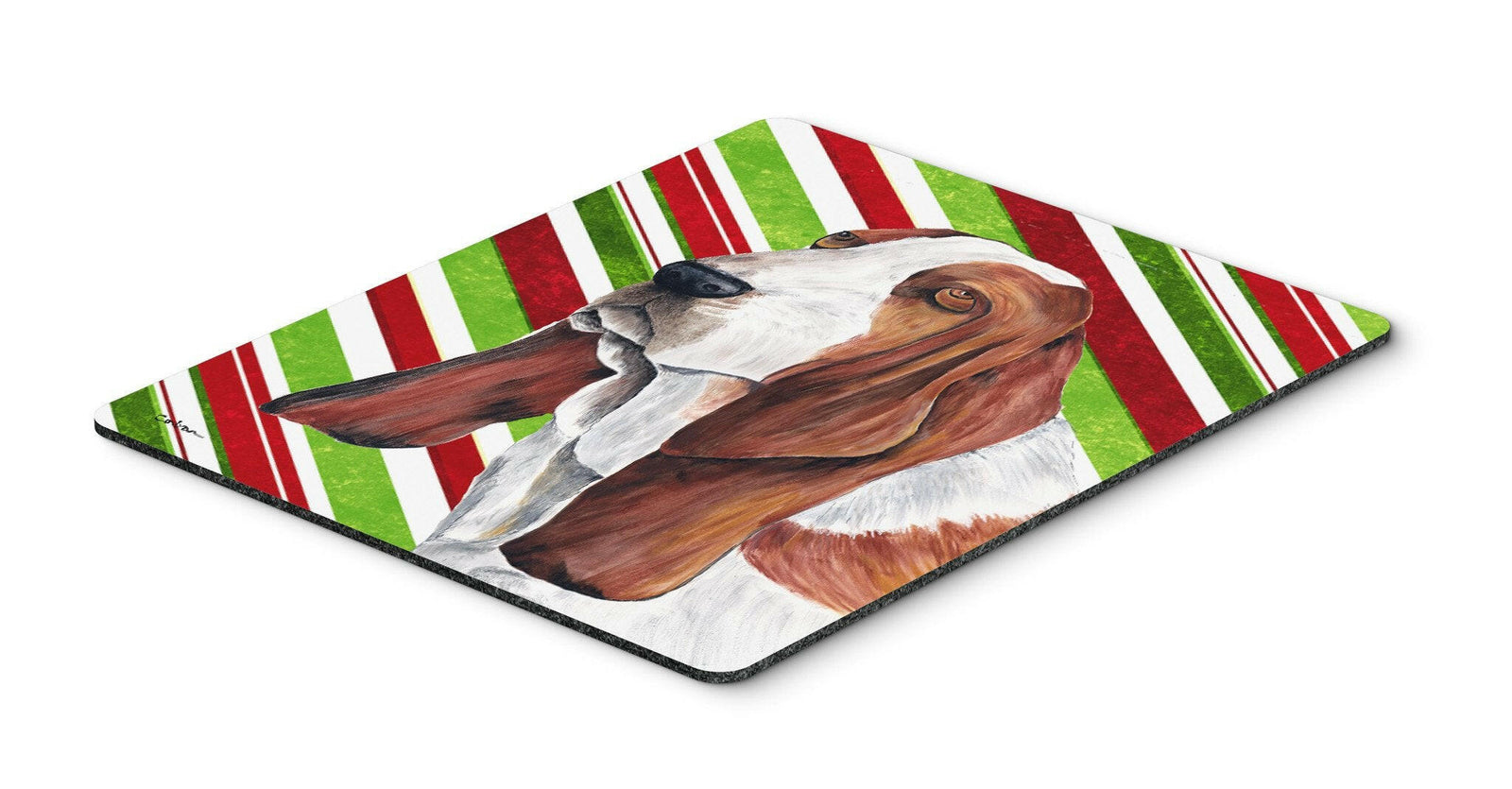 Basset Hound Candy Cane Holiday Christmas Mouse Pad, Hot Pad or Trivet by Caroline's Treasures