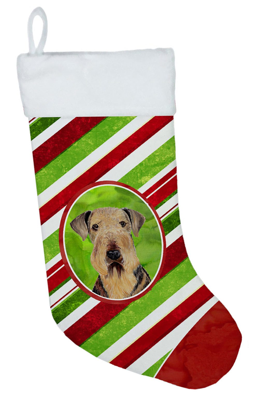 Airedale Candy Cane Holiday Christmas  Christmas Stocking SC9333  the-store.com.