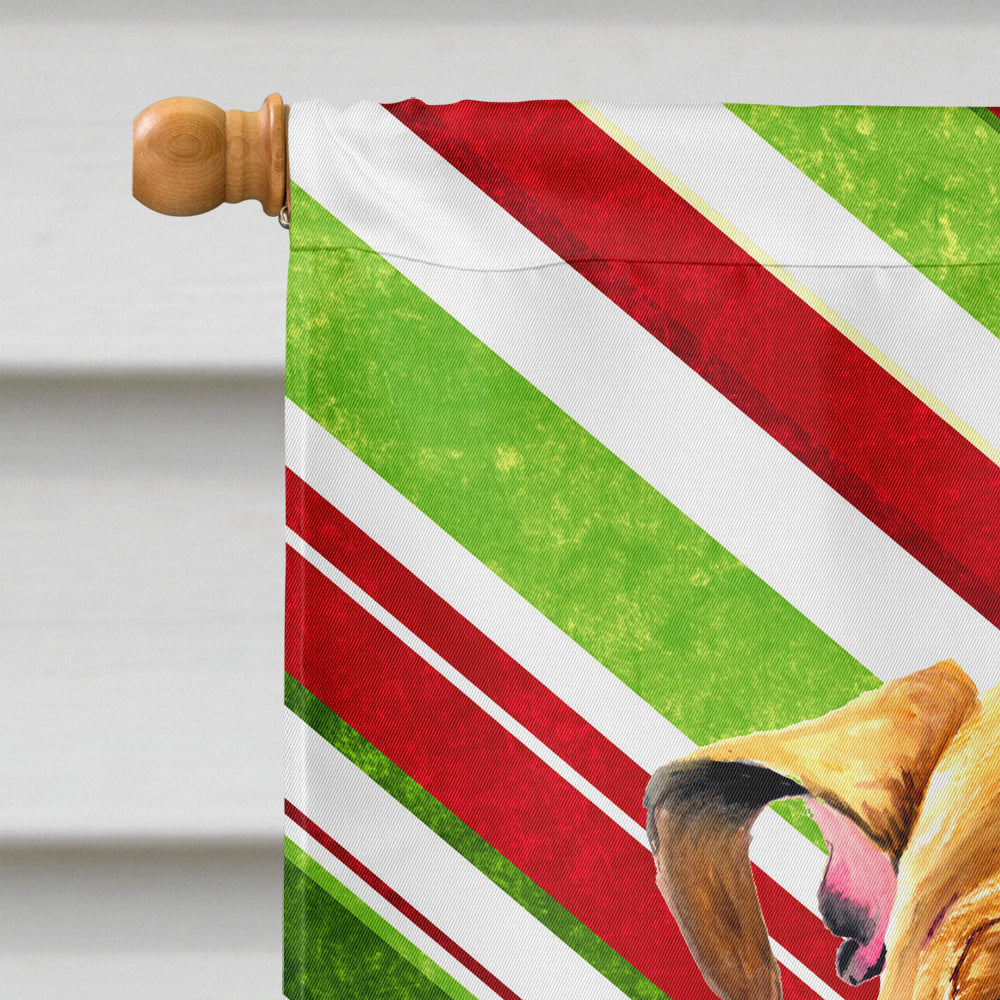 Bulldog English Candy Cane Holiday Christmas Flag Canvas House Size  the-store.com.