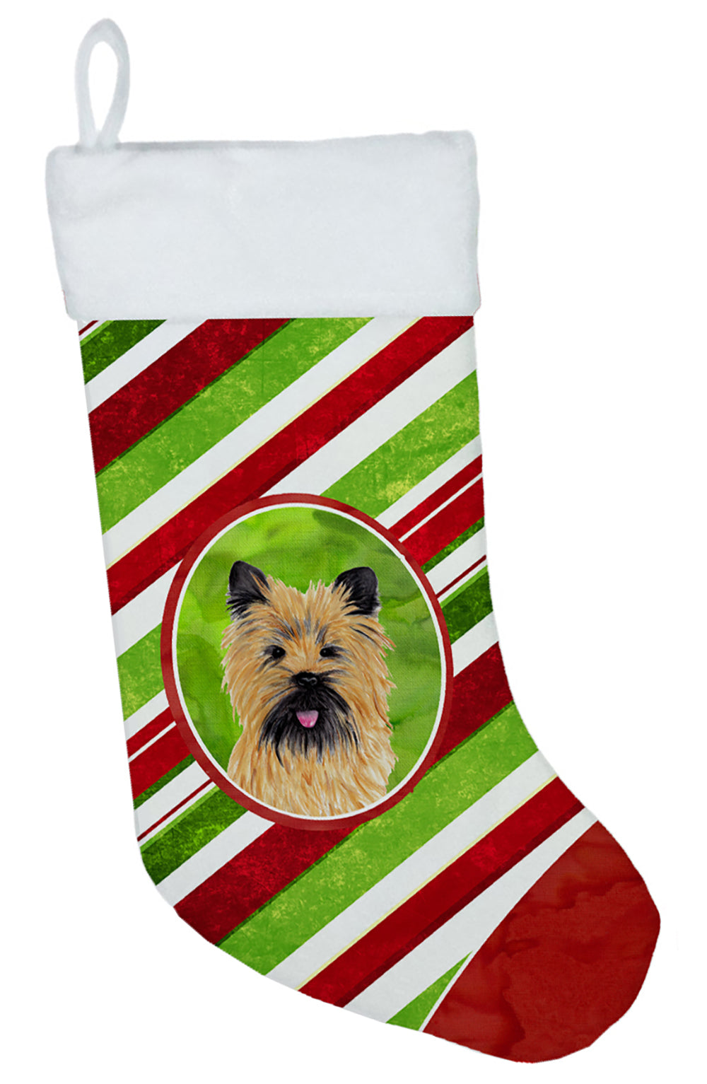 Cairn Terrier Candy Cane Holiday Christmas  Christmas Stocking SC9335  the-store.com.