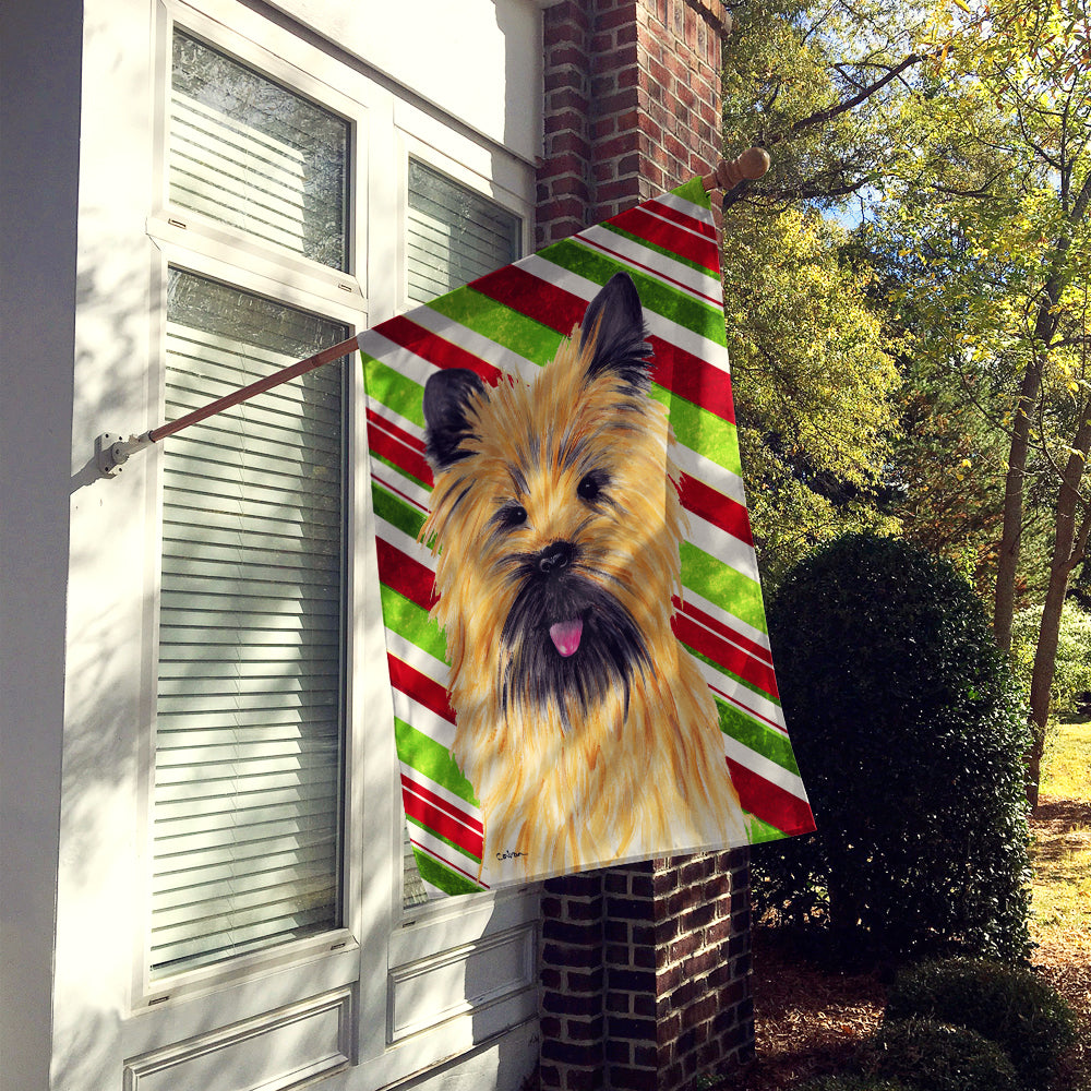 Cairn Terrier Candy Cane Holiday Christmas Flag Canvas House Size  the-store.com.