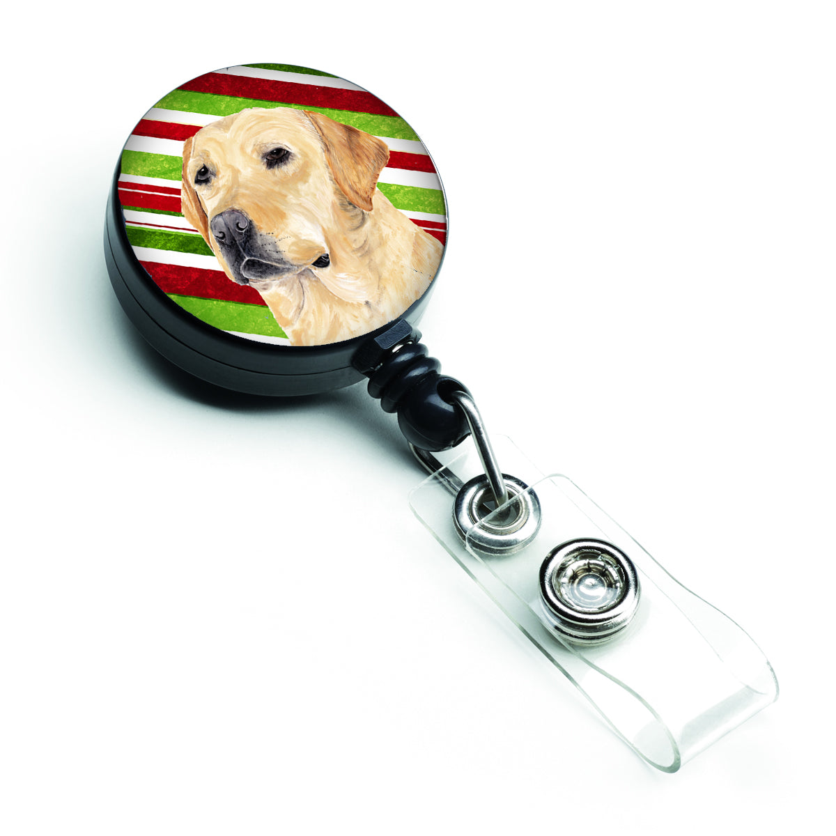 Labrador Candy Cane Holiday Christmas Retractable Badge Reel SC9336BR  the-store.com.