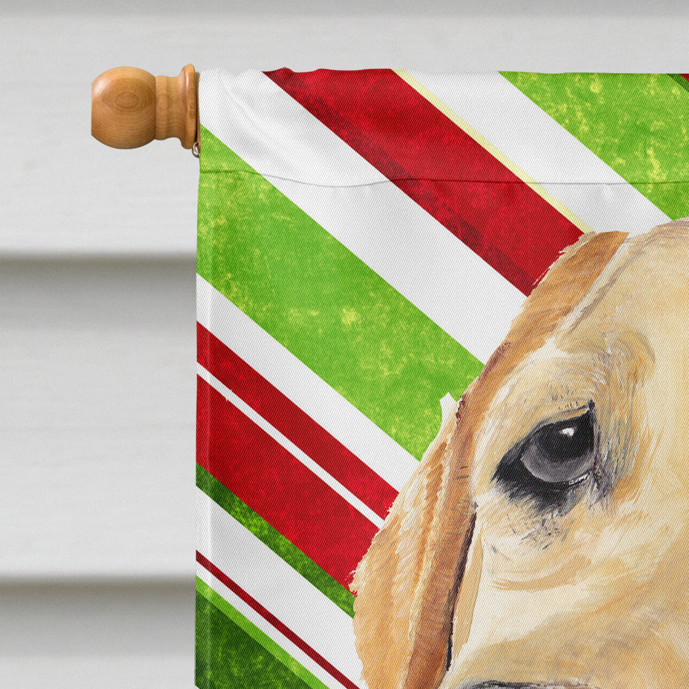 Labrador Candy Cane Holiday Christmas Flag Canvas House Size  the-store.com.