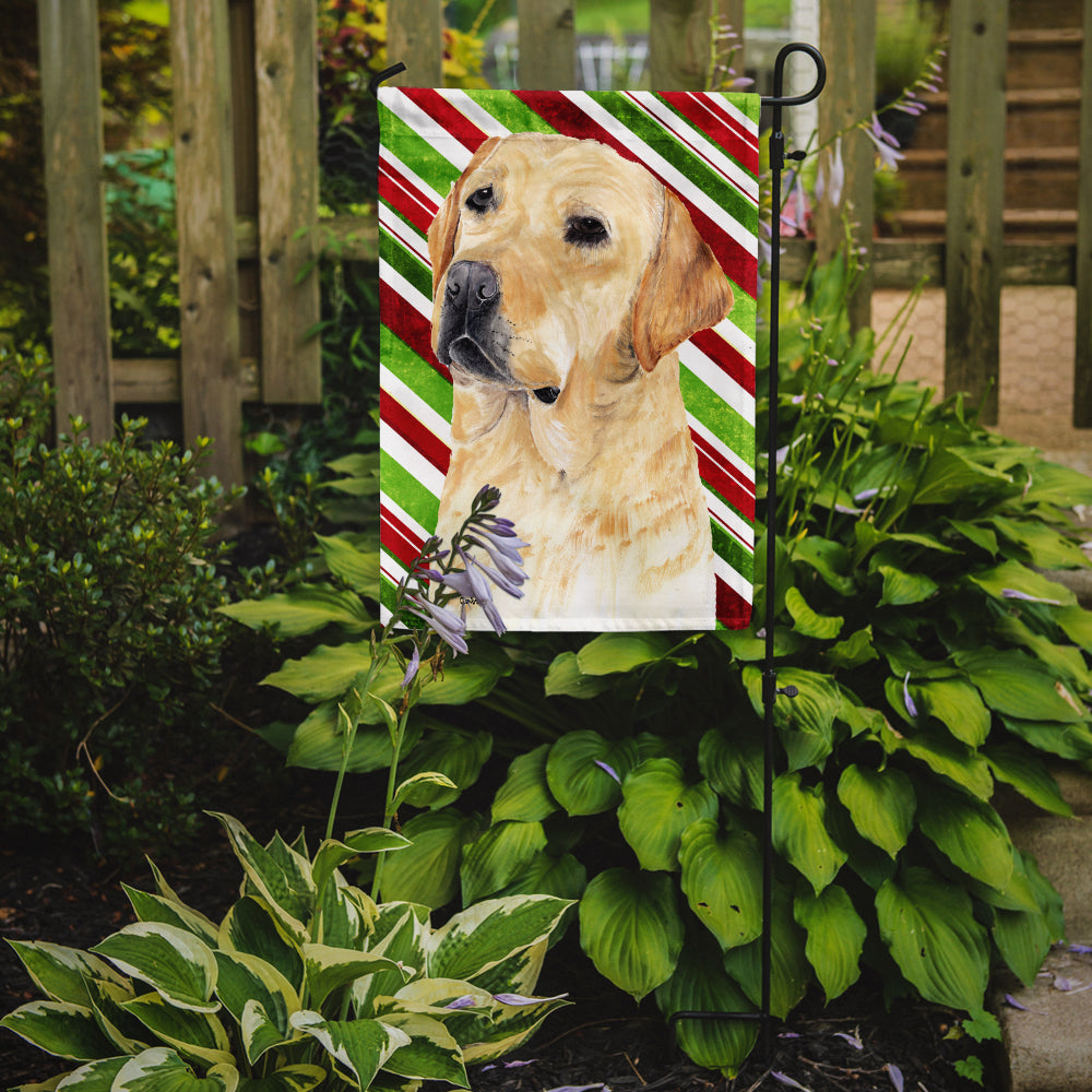 Labrador Candy Cane Holiday Christmas Flag Garden Size