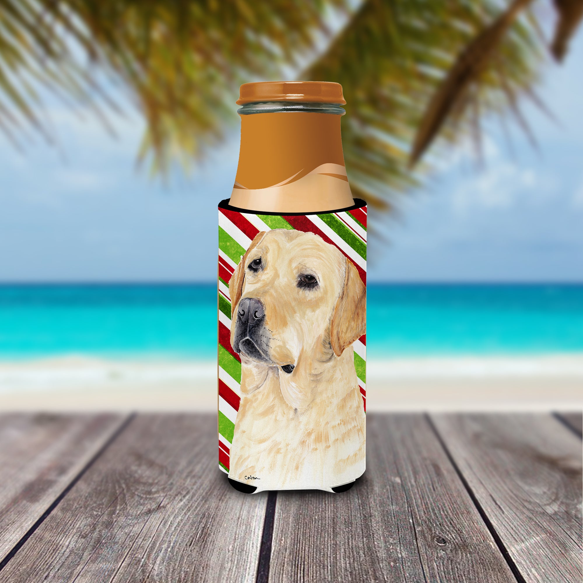 Labrador Candy Cane Holiday Christmas Ultra Beverage Insulators for slim cans SC9336MUK