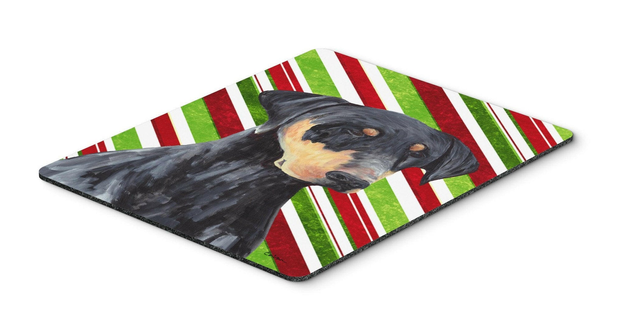 Doberman Candy Cane Holiday Christmas Mouse Pad, Hot Pad or Trivet by Caroline's Treasures