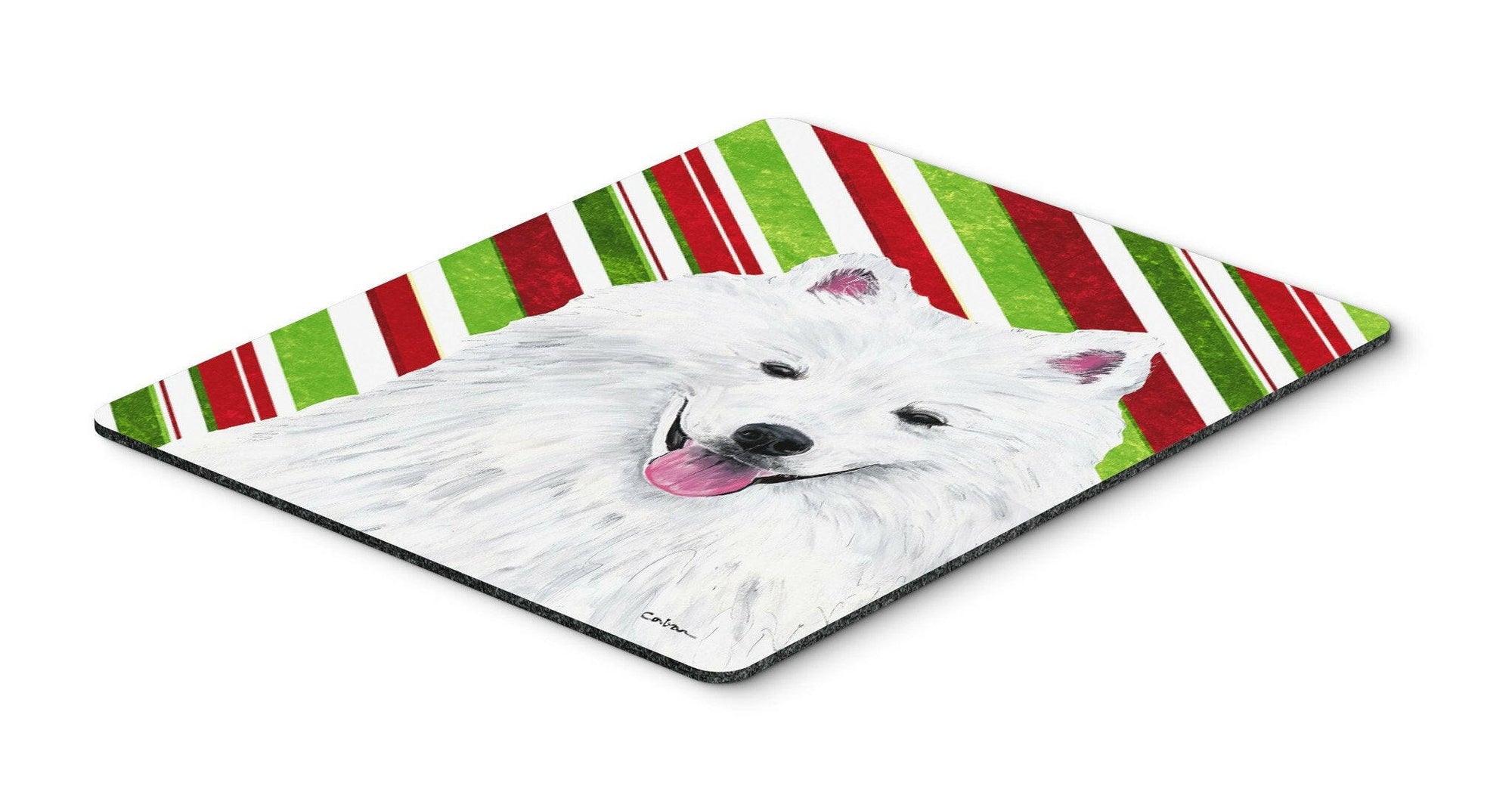American Eskimo Candy Cane Holiday Christmas Mouse Pad, Hot Pad or Trivet by Caroline's Treasures
