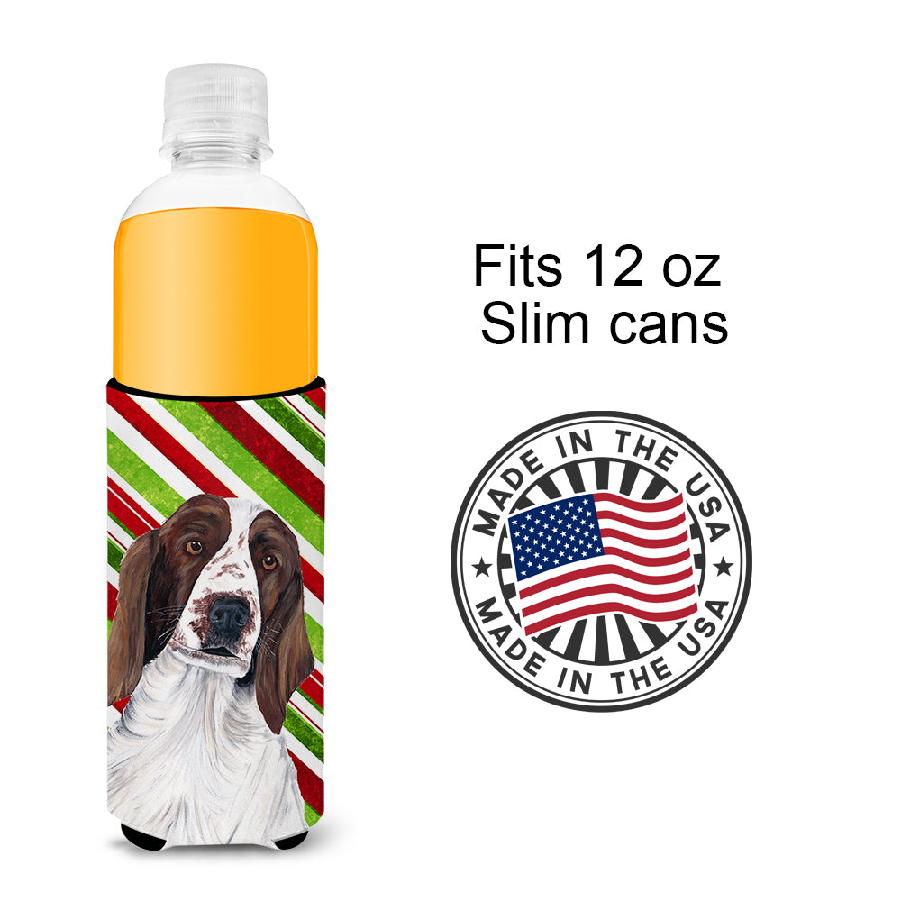 Welsh Springer Spaniel Candy Cane Holiday Christmas Ultra Beverage Insulators for slim cans SC9340MUK.