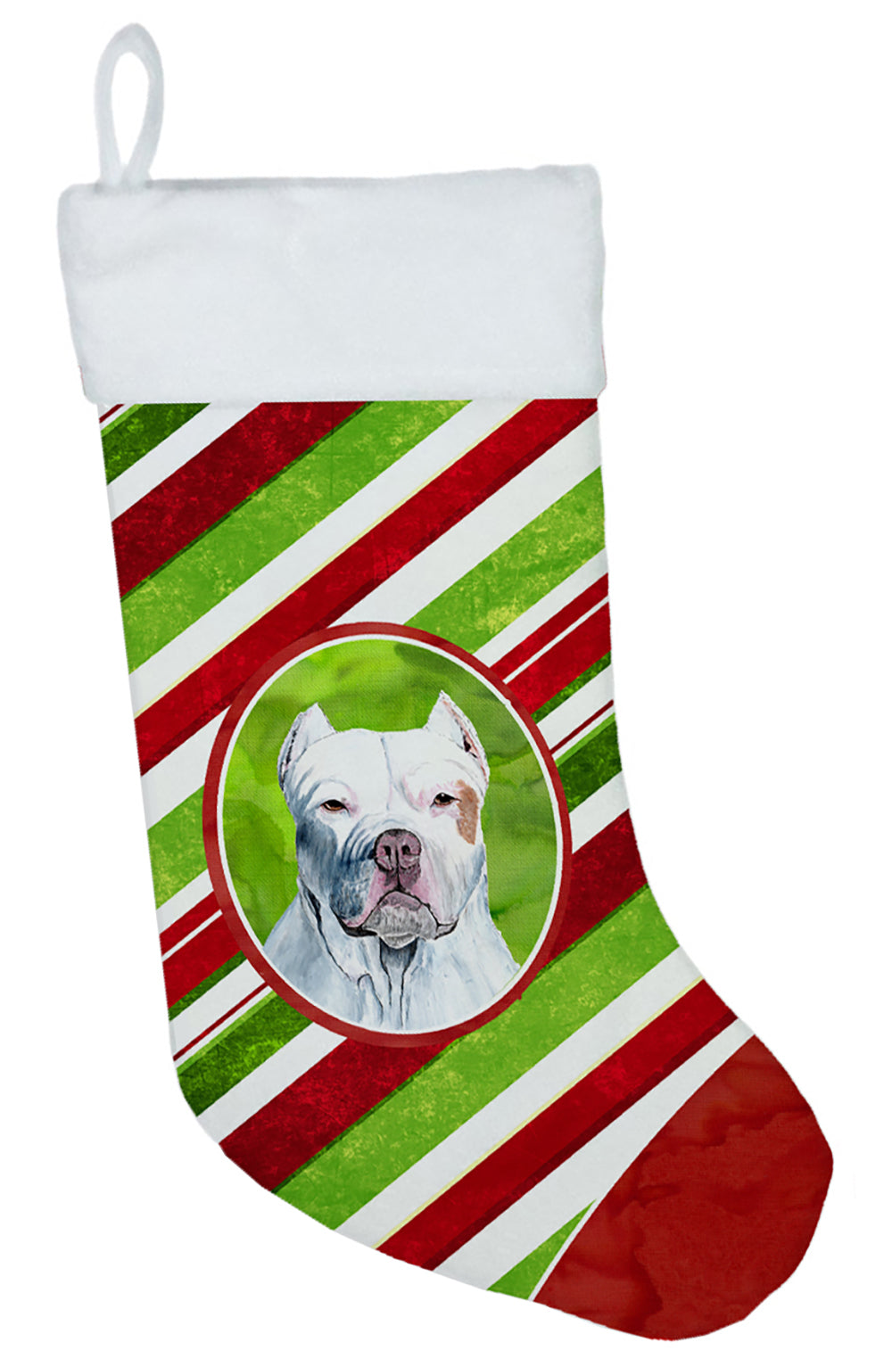 Pit Bull Candy Cane Holiday Christmas  Christmas Stocking SC9341  the-store.com.