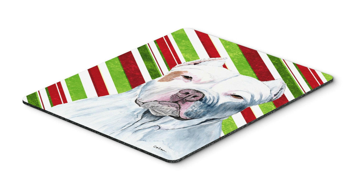 Pit Bull Candy Cane Holiday Christmas Mouse Pad, Hot Pad or Trivet by Caroline&#39;s Treasures