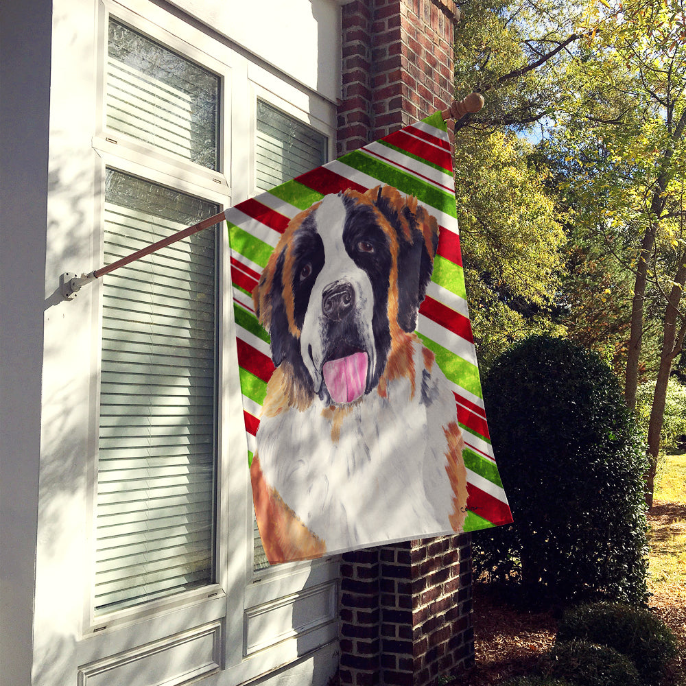 Saint Bernard Candy Cane vacances Noël drapeau toile taille de la maison