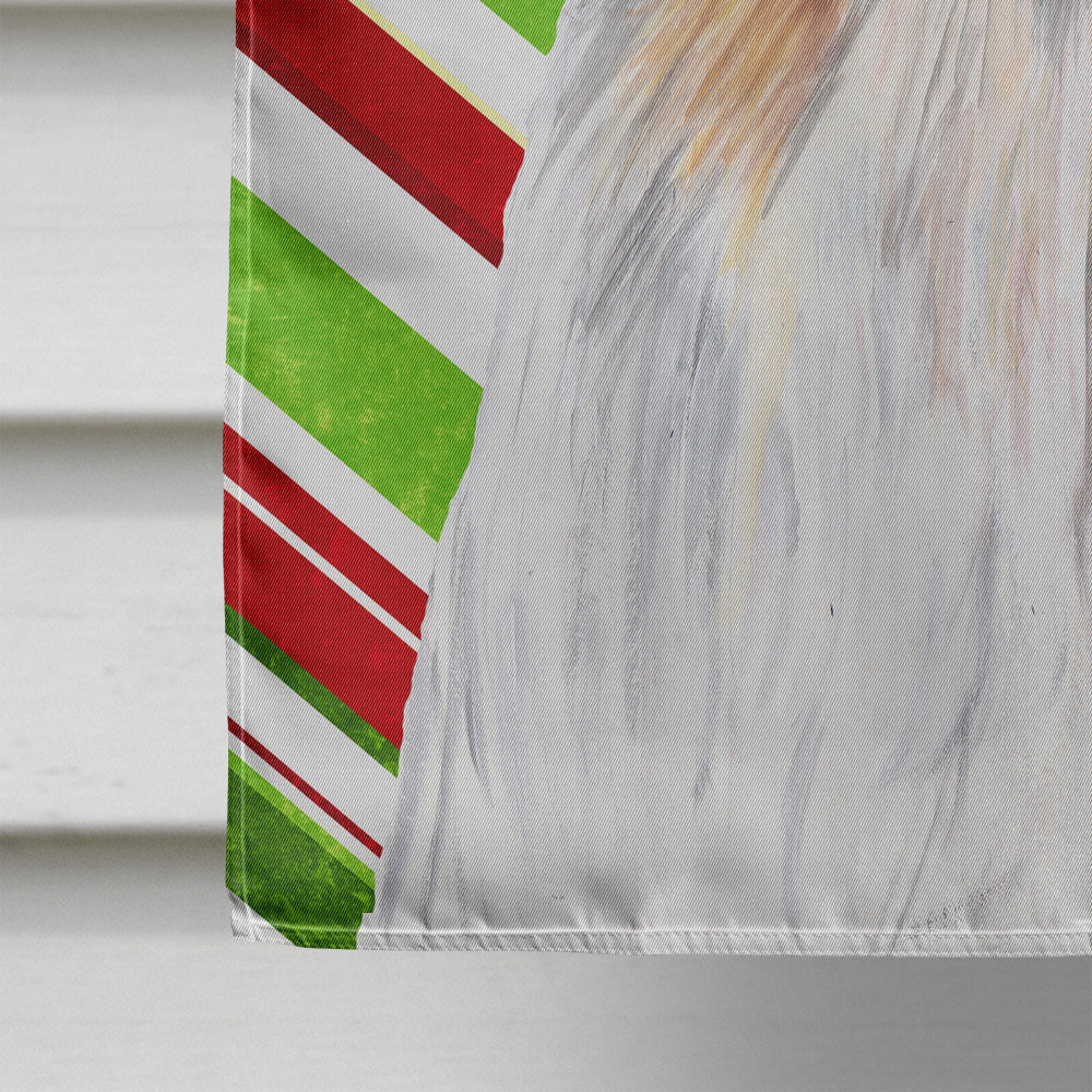 Shih Tzu Candy Cane Holiday Christmas Flag Canvas House Size
