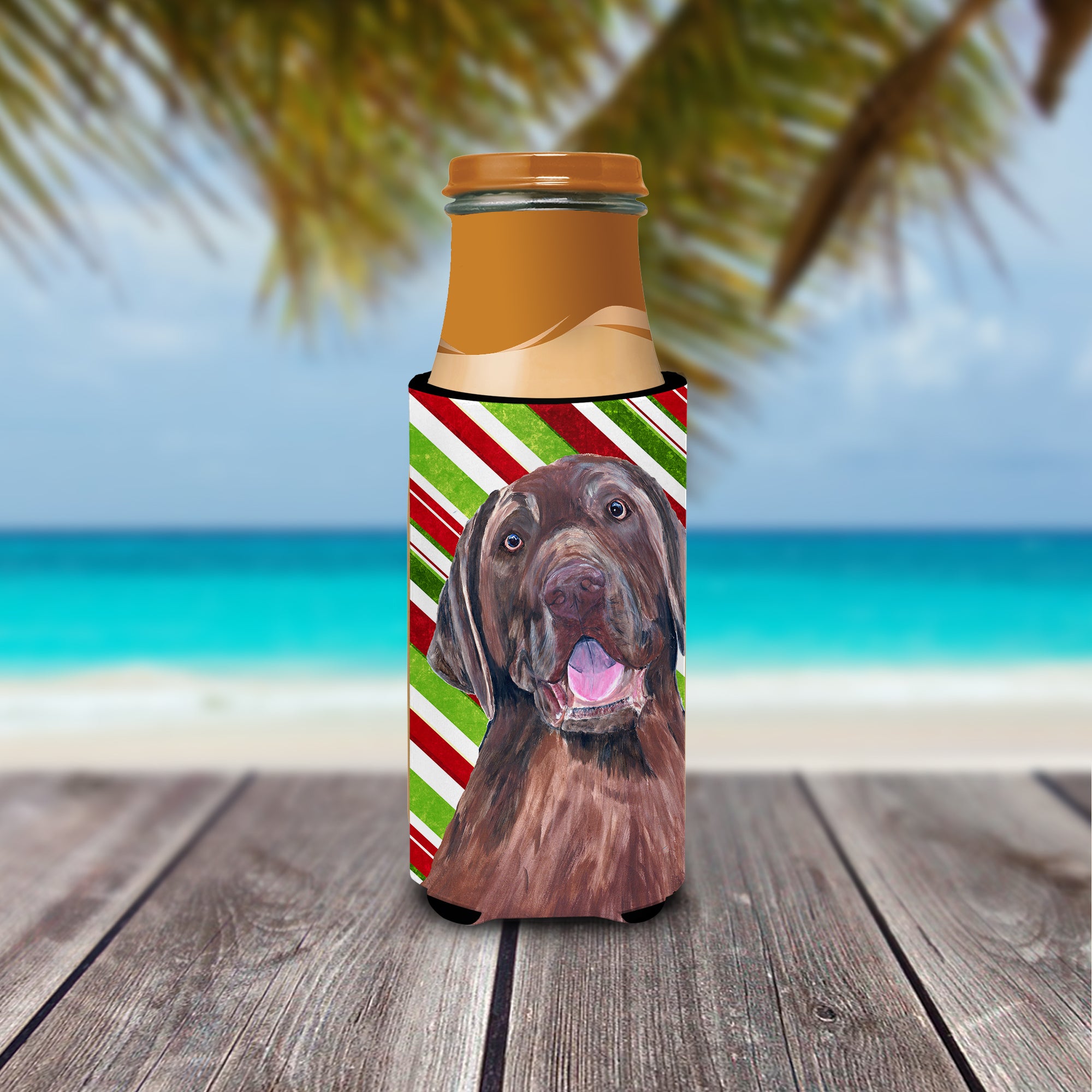 Labrador Candy Cane Holiday Christmas Ultra Beverage Insulators for slim cans SC9344MUK