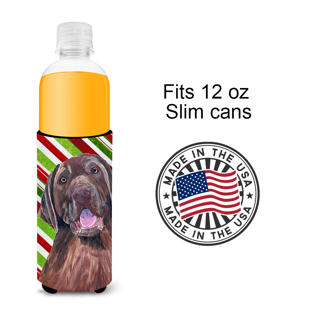 Labrador Candy Cane Holiday Christmas Ultra Beverage Insulators for slim cans SC9344MUK