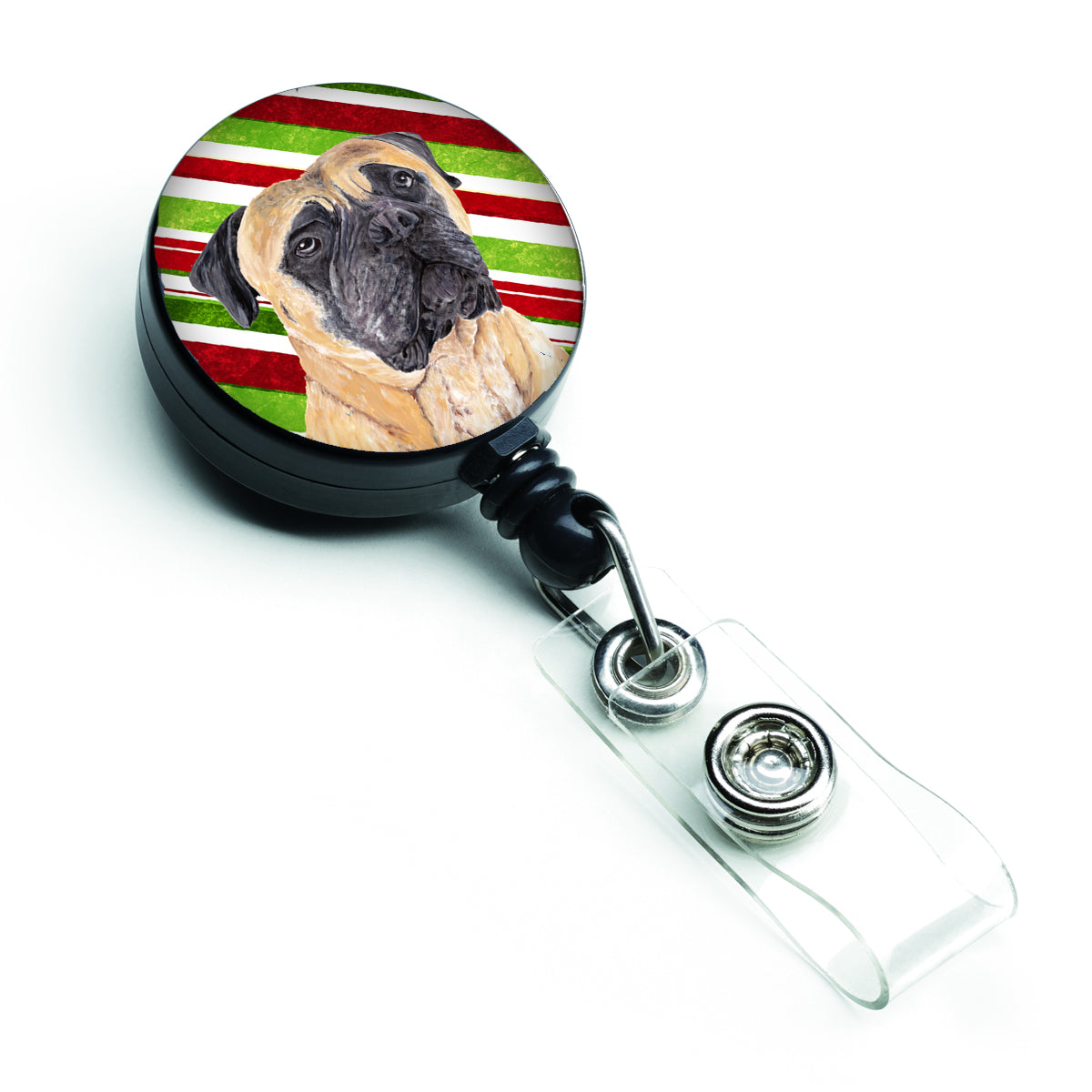 Mastiff Candy Cane Holiday Christmas Retractable Badge Reel SC9345BR  the-store.com.