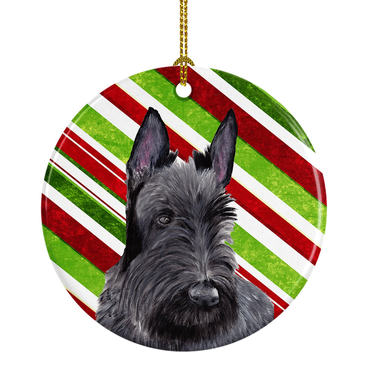 Scottish Terrier Candy Cane Holiday Christmas  Ceramic Ornament SC9346 by Caroline&#39;s Treasures