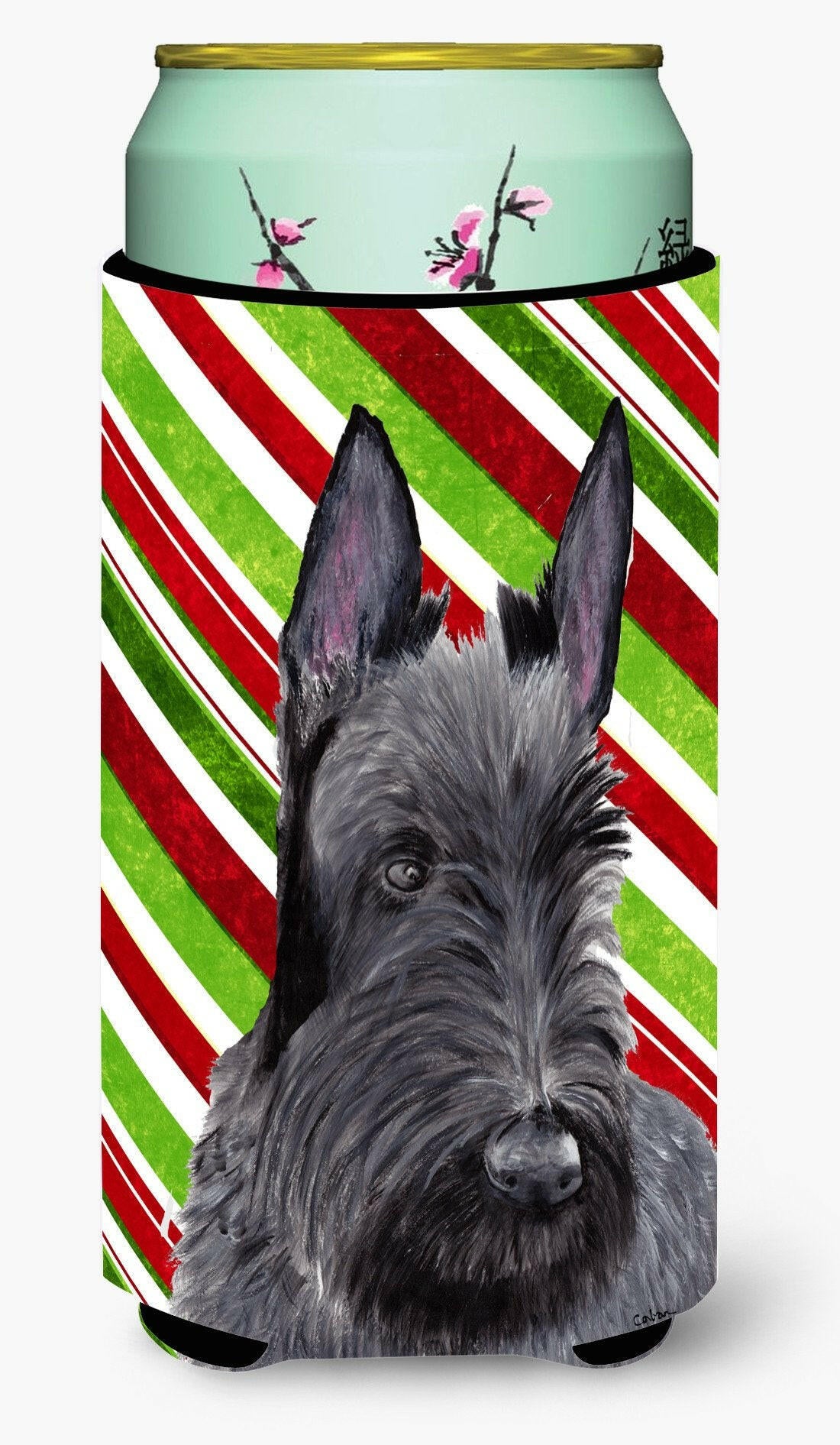 Scottish Terrier Candy Cane Holiday Christmas  Tall Boy Beverage Insulator Beverage Insulator Hugger by Caroline&#39;s Treasures