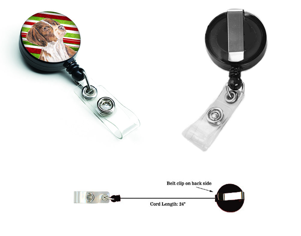 Brittany Candy Cane Holiday Christmas Retractable Badge Reel SC9349BR