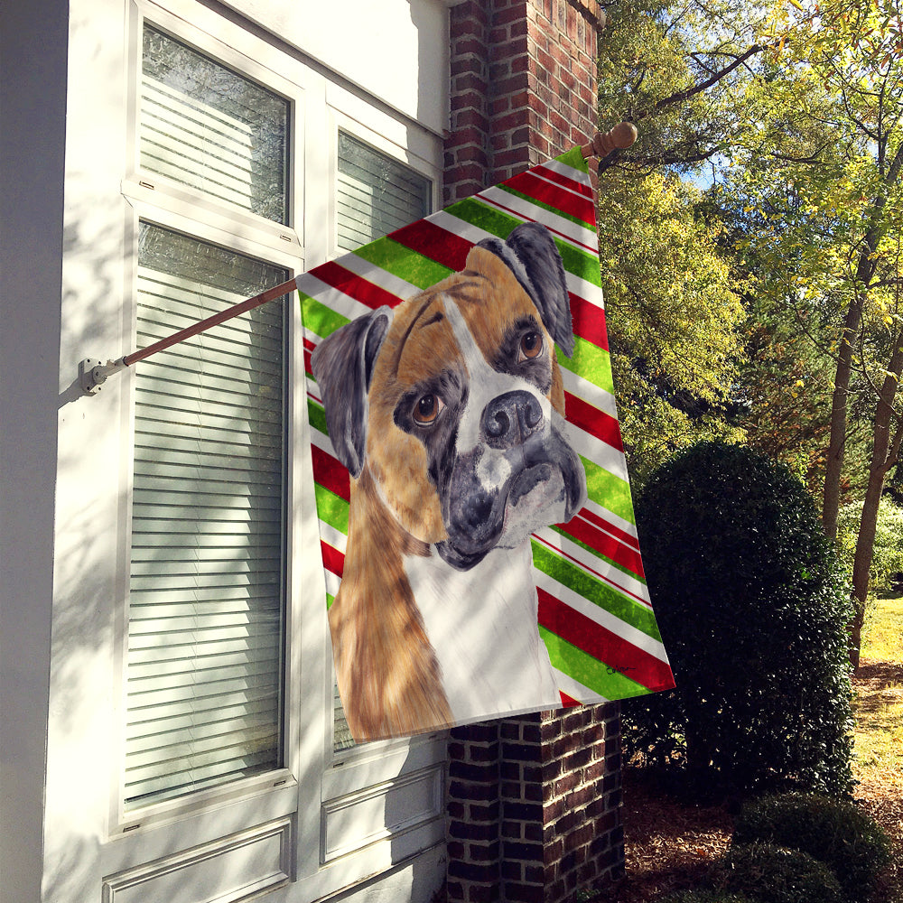 Boxer Candy Cane Holiday Christmas Flag Toile Taille de la maison
