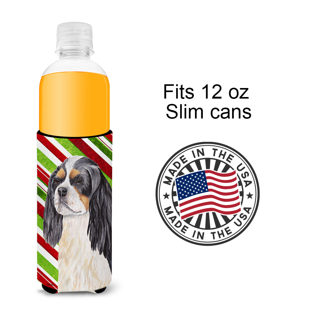 Cavalier Spaniel Candy Cane Holiday Christmas Ultra Beverage Insulators for slim cans SC9351MUK.
