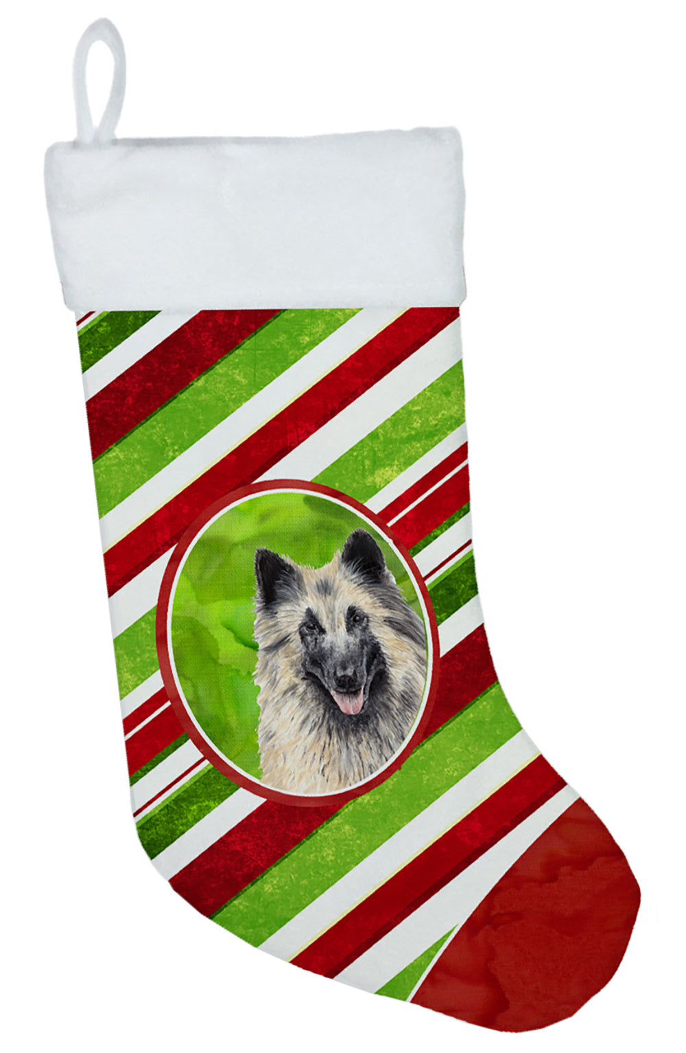 Belgian Tervuren Candy Cane Holiday Christmas  Christmas Stocking SC9352  the-store.com.