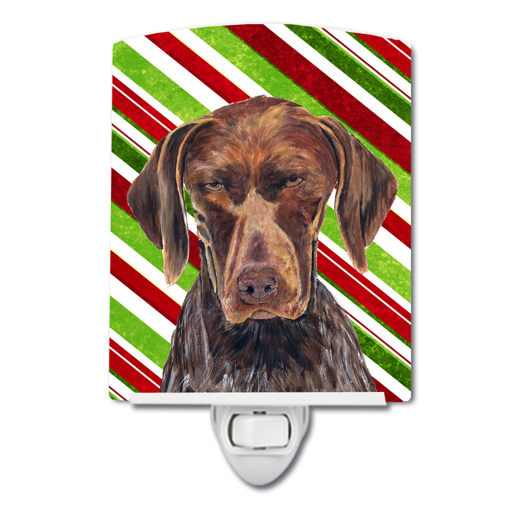 German Shorthaired Pointer Candy Cane Holiday Christmas Ceramic Night Light SC9355CNL - the-store.com