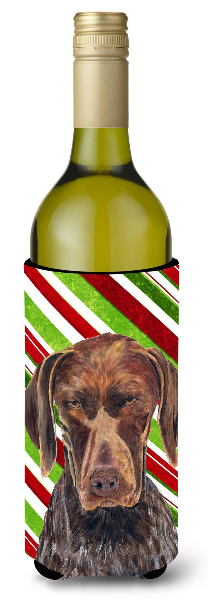 German Shorthaired Pointer   Holiday Christmas Wine Bottle Beverage Insulator Beverage Insulator Hugger by Caroline&#39;s Treasures
