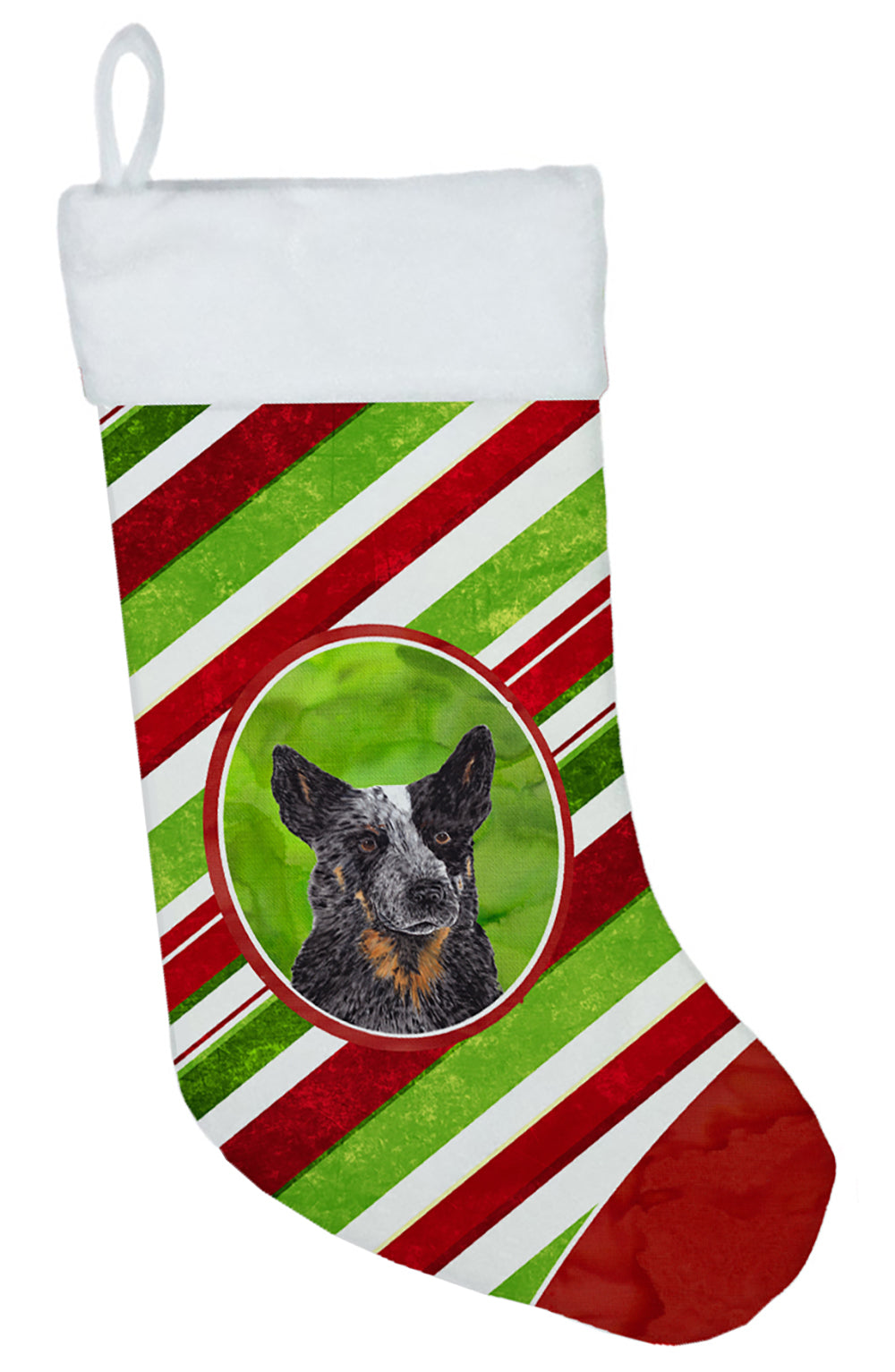 Australian Cattle Dog Candy Cane Holiday Christmas  Christmas Stocking SC9356  the-store.com.