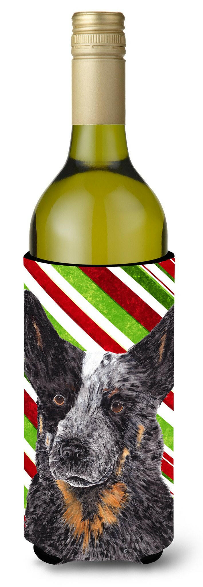 Australian Cattle Dog  Holiday Christmas Wine Bottle Beverage Insulator Beverage Insulator Hugger by Caroline&#39;s Treasures