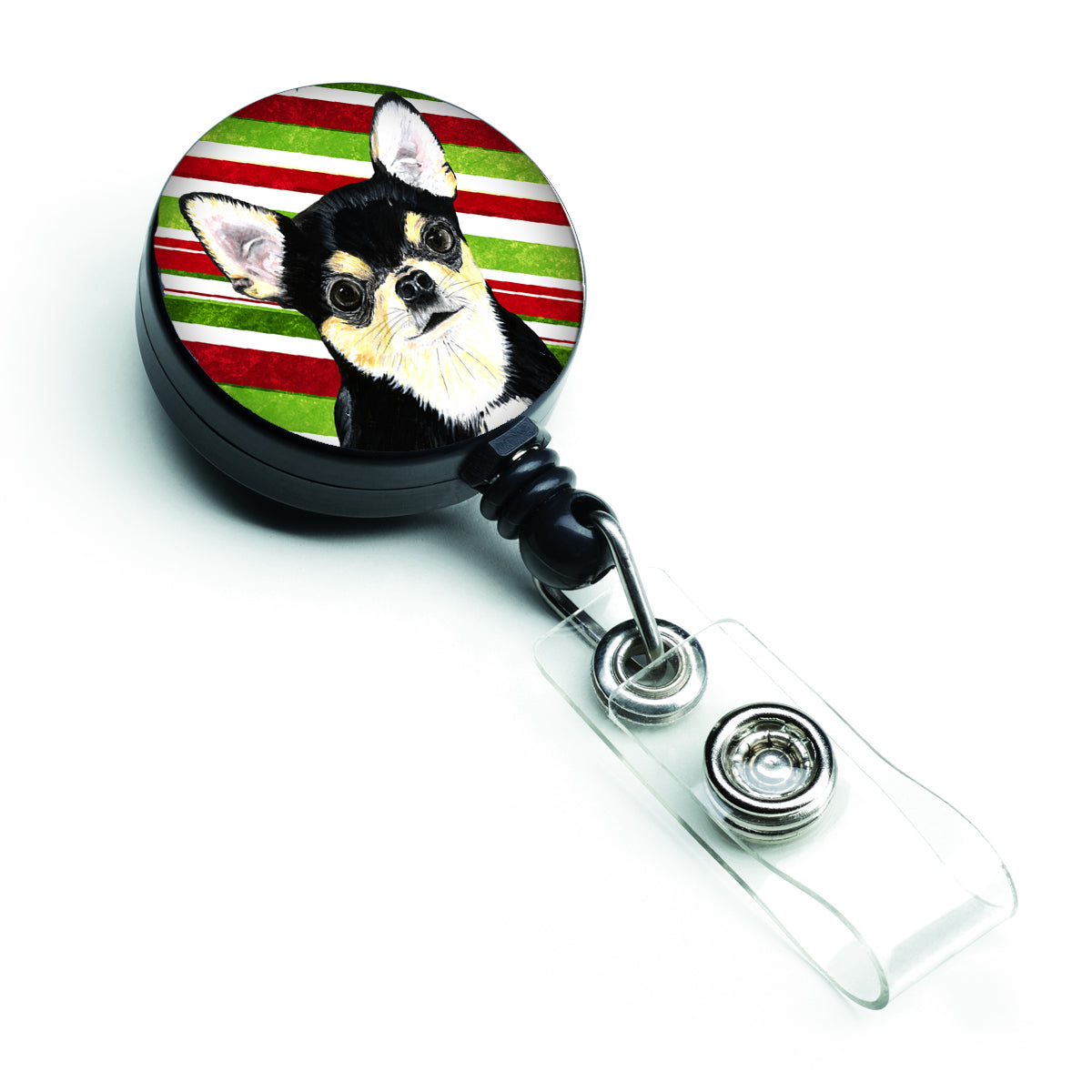 Chihuahua Candy Cane Holiday Christmas Retractable Badge Reel SC9359BR  the-store.com.