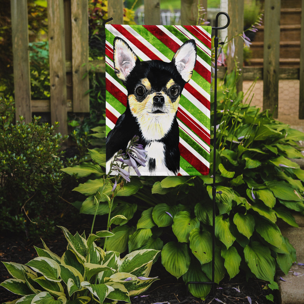 Chihuahua Candy Cane Holiday Christmas Flag Garden Size
