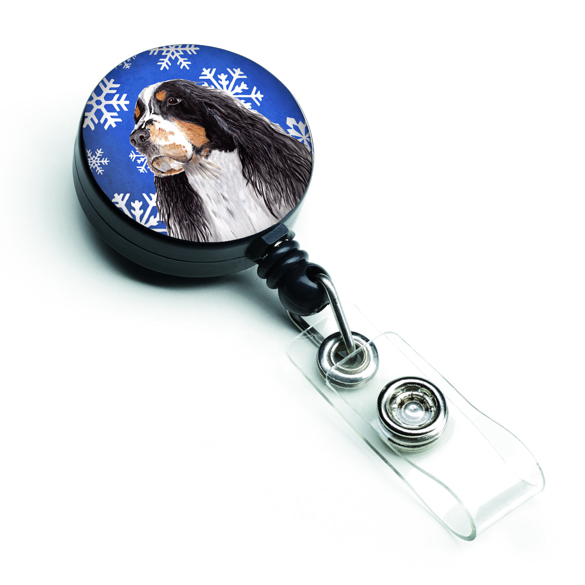 Springer Spaniel Winter Snowflakes Holiday Retractable Badge Reel SC9361BR  the-store.com.