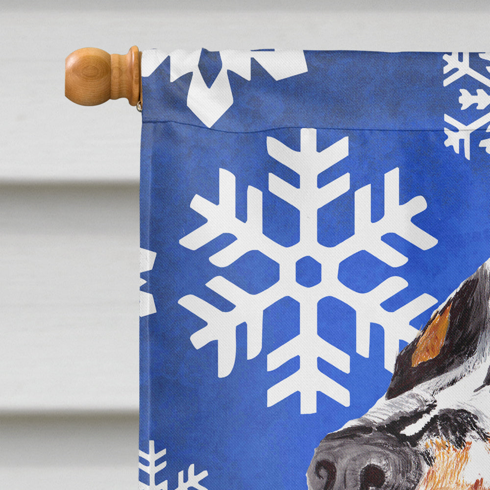 Springer Spaniel Winter Snowflakes Holiday Flag Canvas House Size  the-store.com.