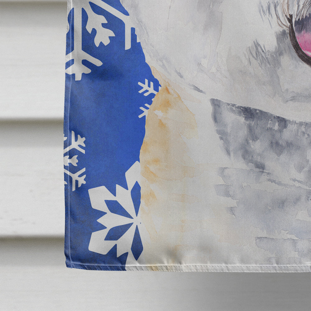 Bichon Frise Winter Snowflakes Holiday Flag Canvas House Size