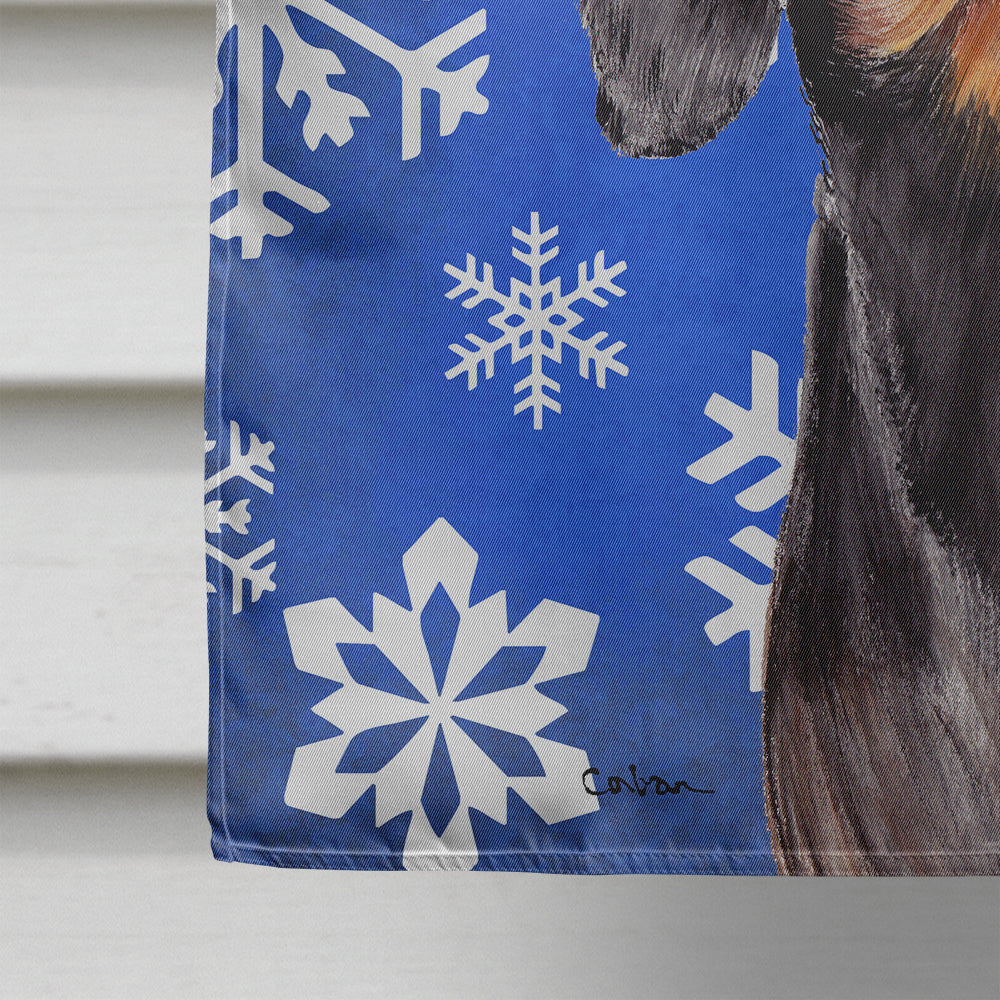 Dachshund Winter Snowflakes Holiday Flag Canvas House Size