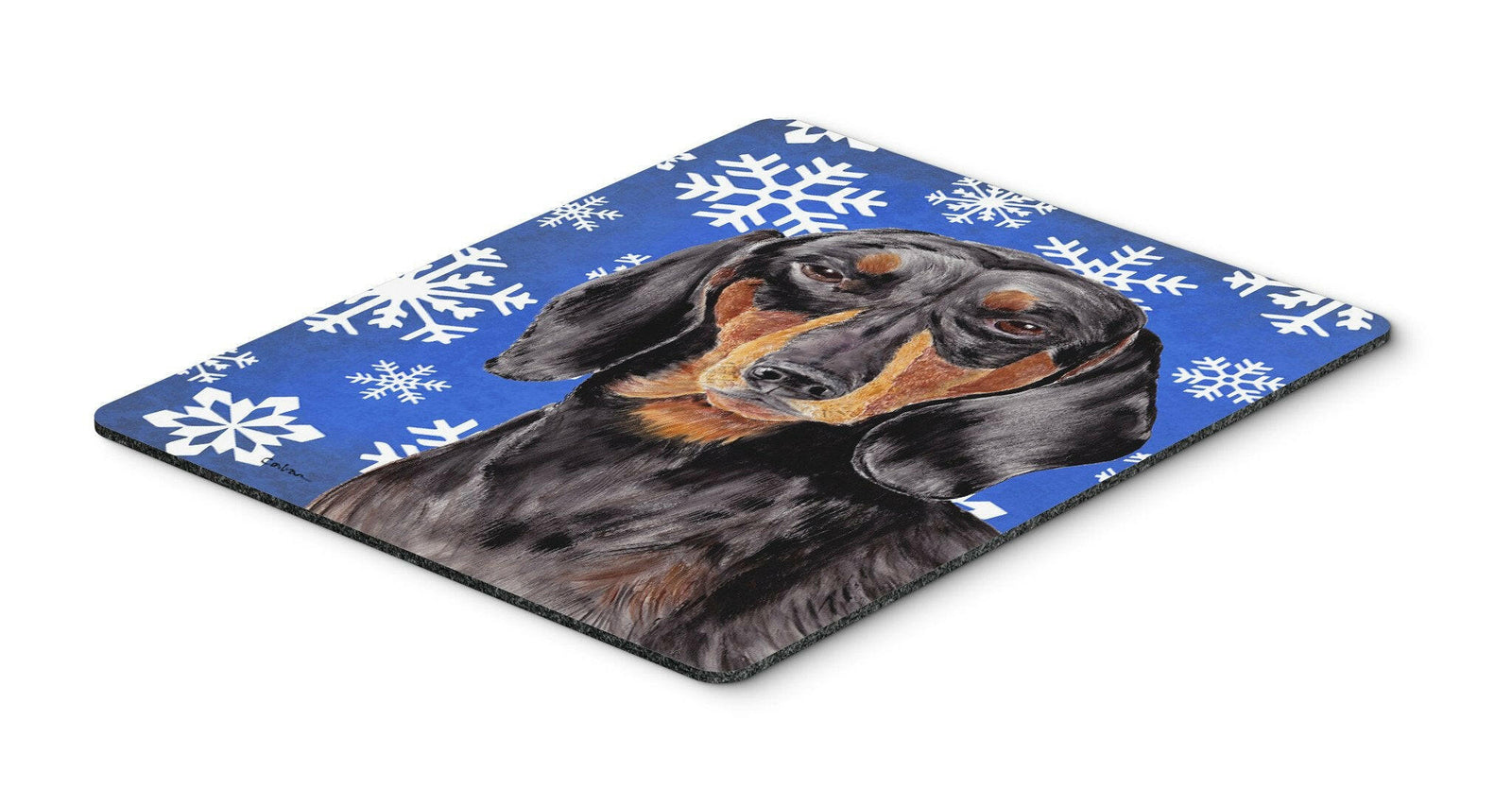 Dachshund Winter Snowflakes Holiday Mouse Pad, Hot Pad or Trivet by Caroline's Treasures