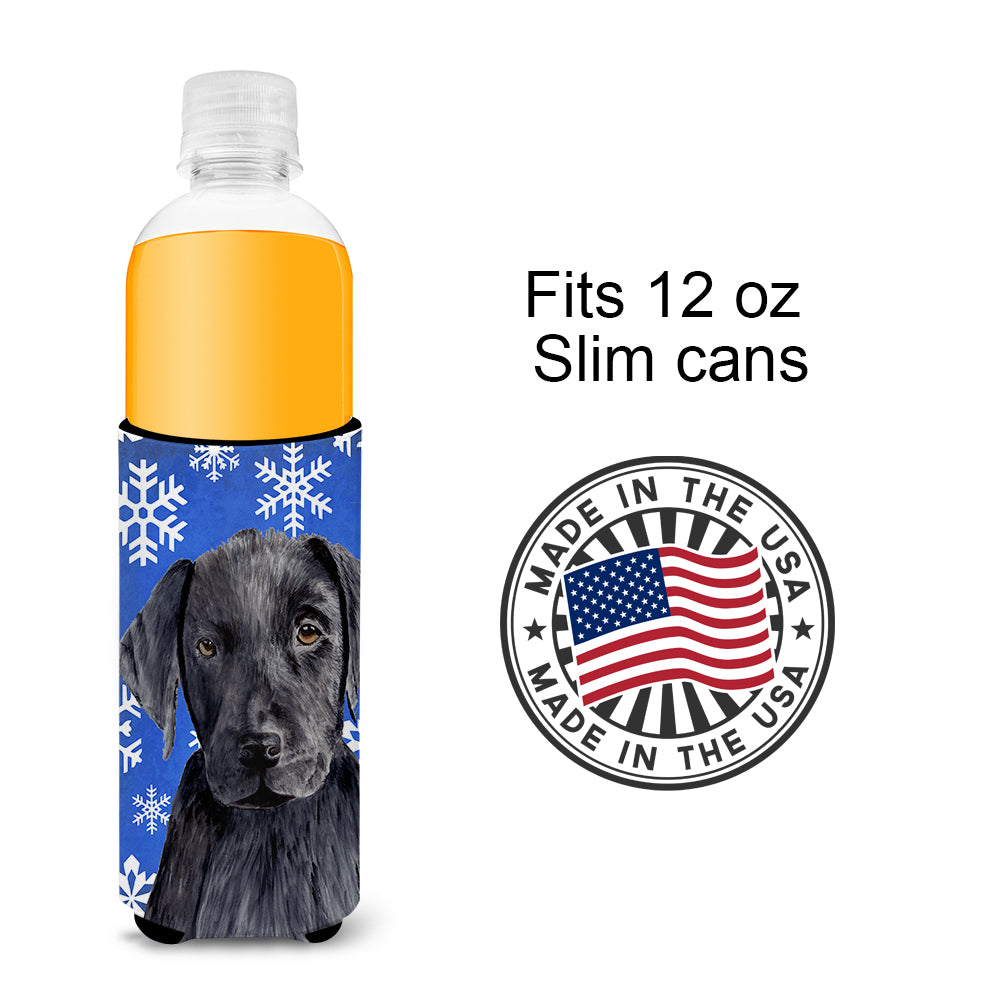 Labrador Winter Snowflakes Holiday Ultra Beverage Insulators for slim cans SC9364MUK