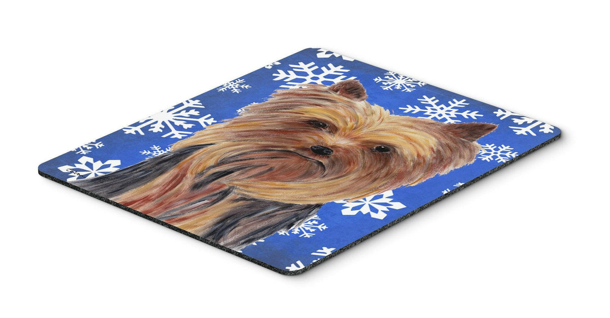 Yorkie Winter Snowflakes Holiday Mouse Pad, Hot Pad or Trivet by Caroline&#39;s Treasures
