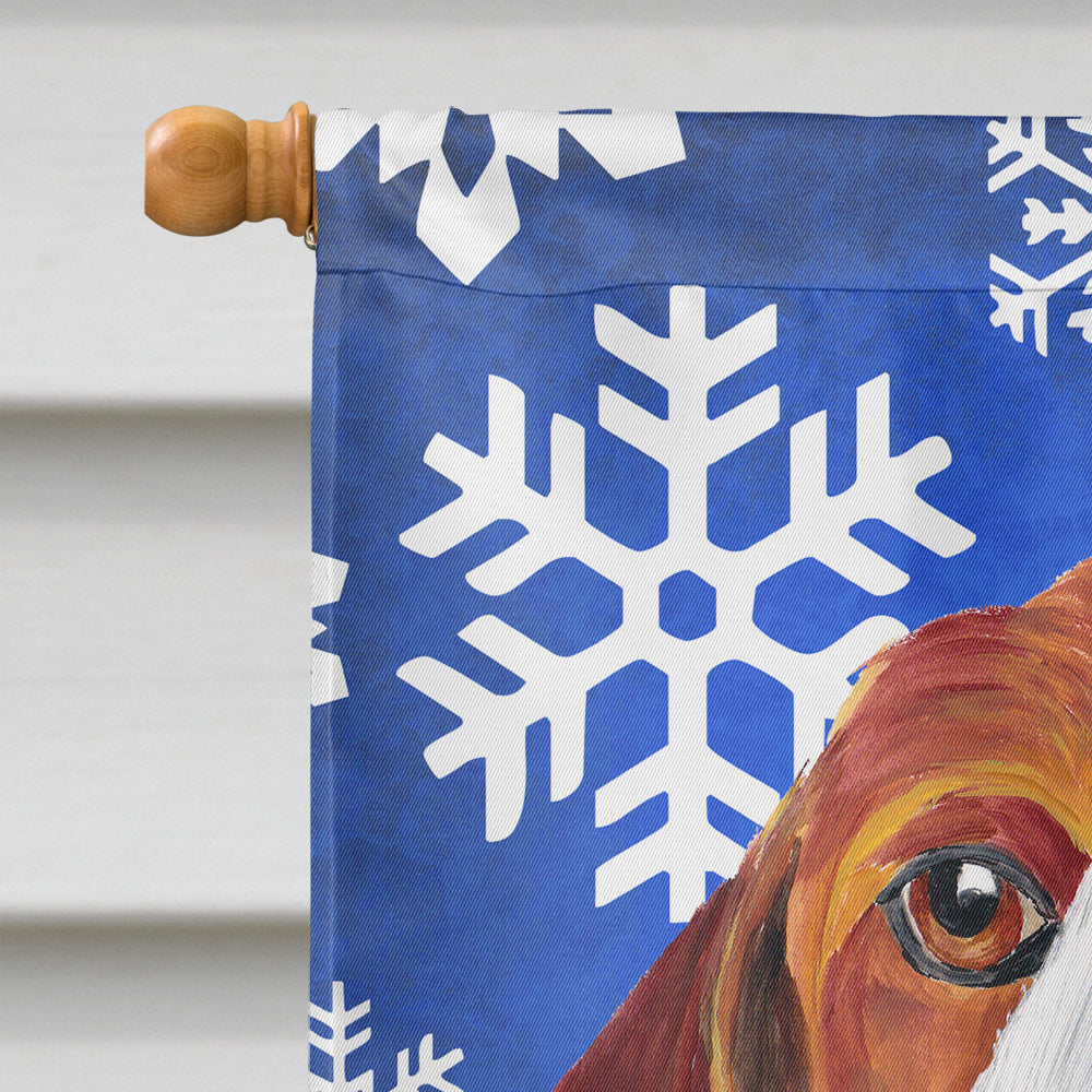 Beagle Winter Snowflakes Holiday Flag Canvas House Size