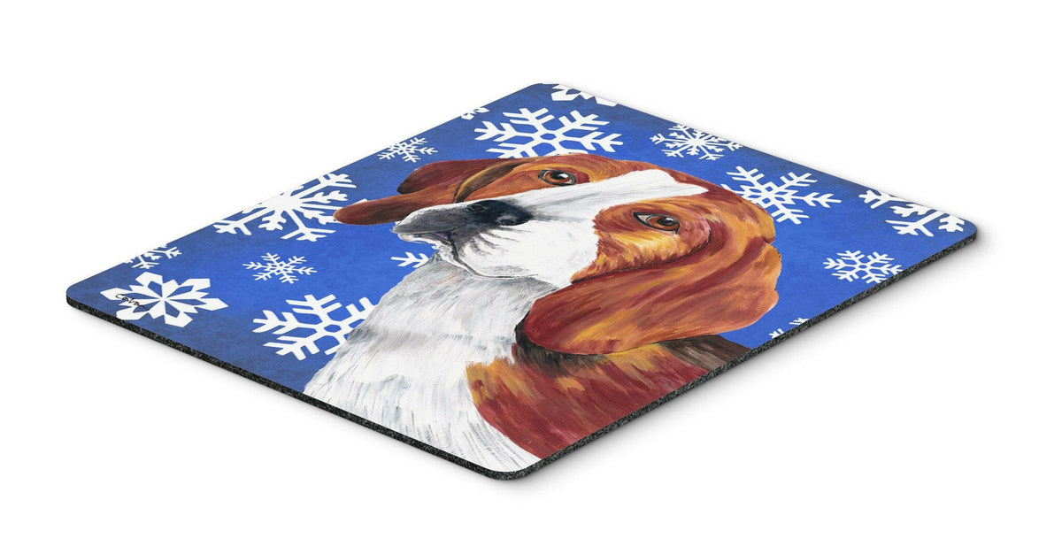 Beagle Winter Snowflakes Holiday Mouse Pad, Hot Pad or Trivet by Caroline&#39;s Treasures