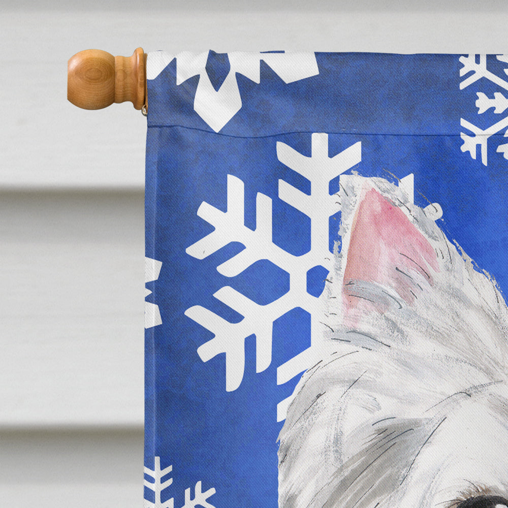 Westie Winter Snowflakes Holiday Flag Canvas House Size  the-store.com.