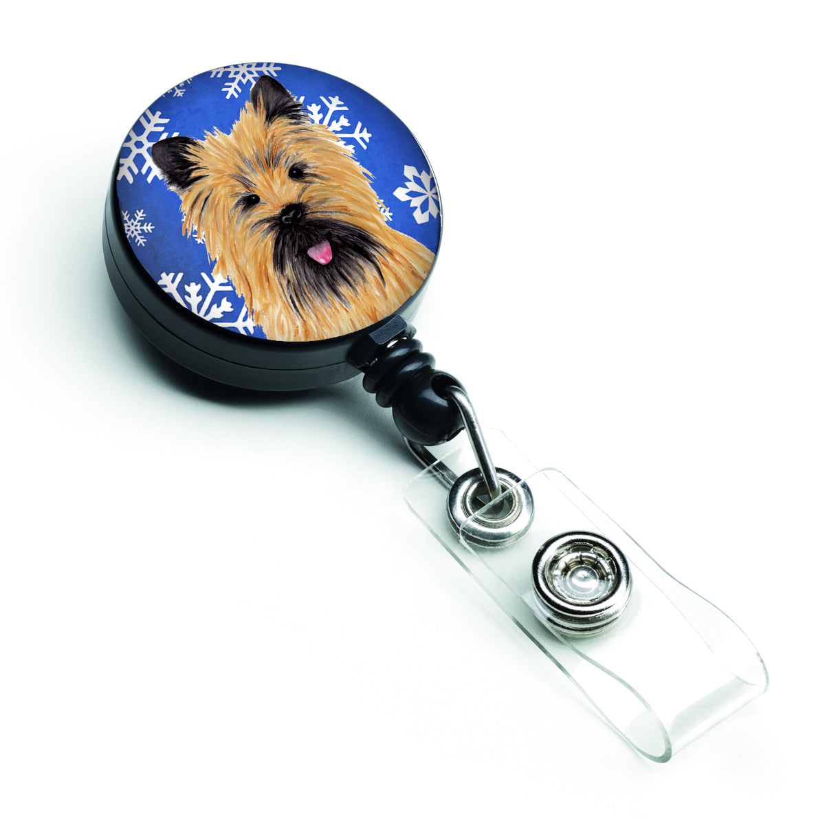 Cairn Terrier Winter Snowflakes Holiday Retractable Badge Reel SC9375BR  the-store.com.