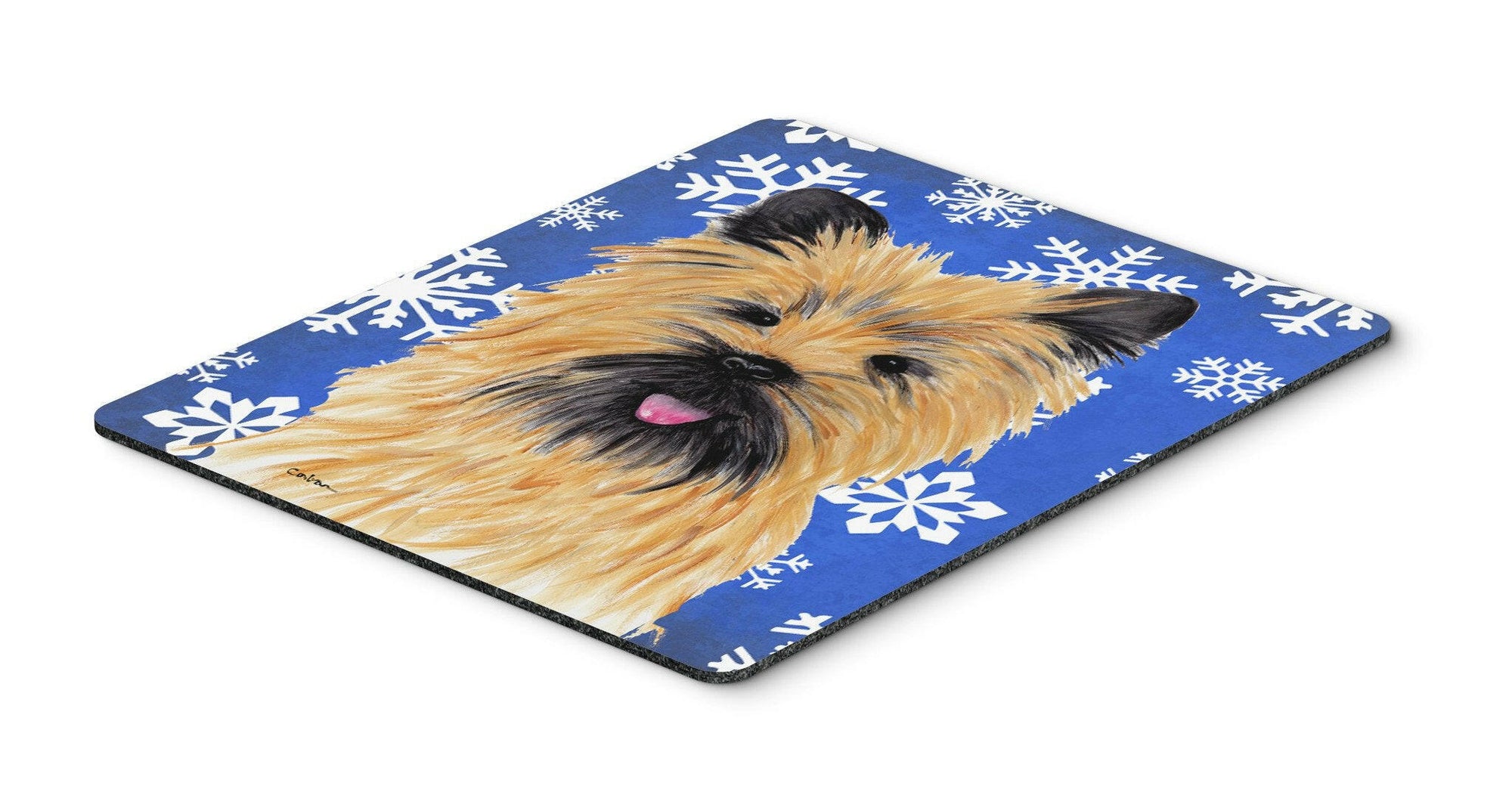 Cairn Terrier Winter Snowflakes Holiday Mouse Pad, Hot Pad or Trivet by Caroline's Treasures
