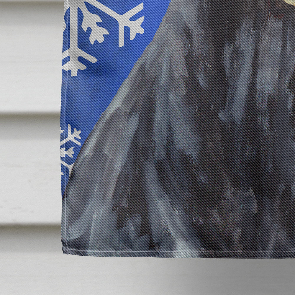 Doberman hiver flocons de neige vacances drapeau toile taille de la maison