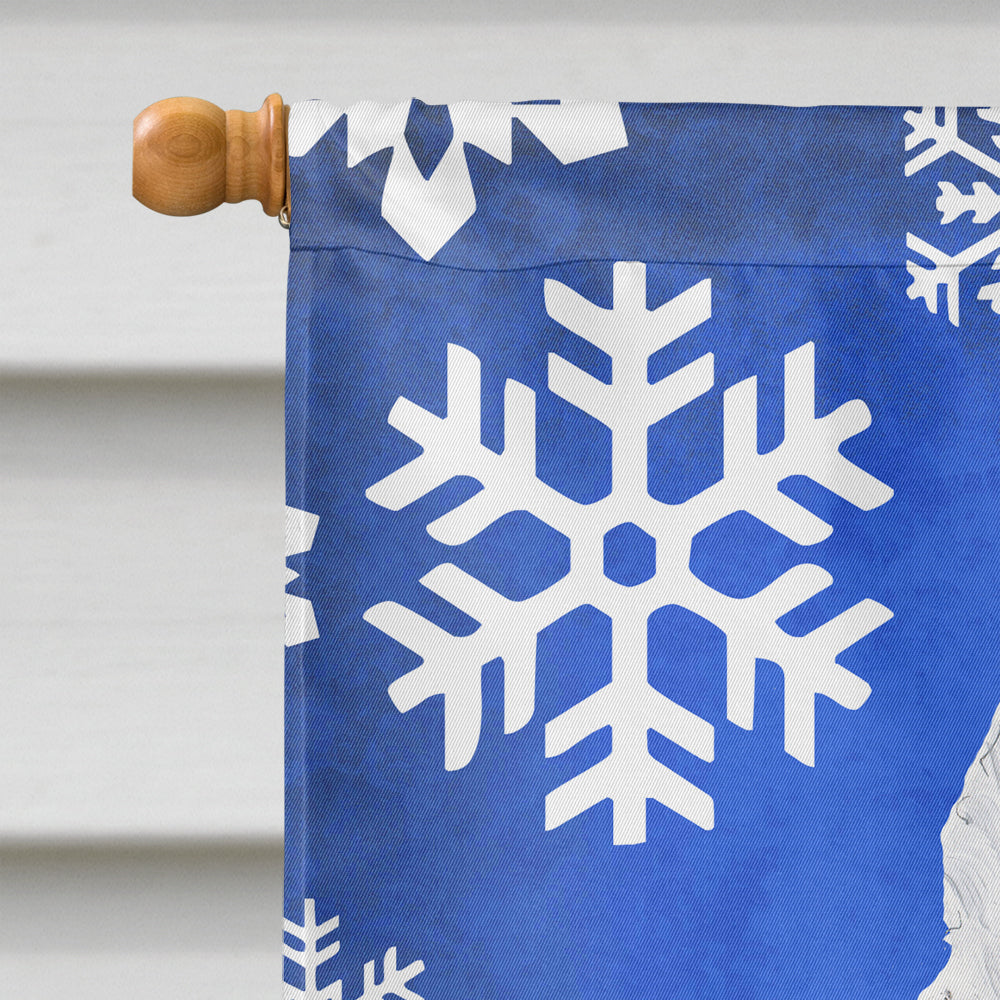 American Eskimo Winter Snowflakes Holiday Flag Canvas House Size  the-store.com.