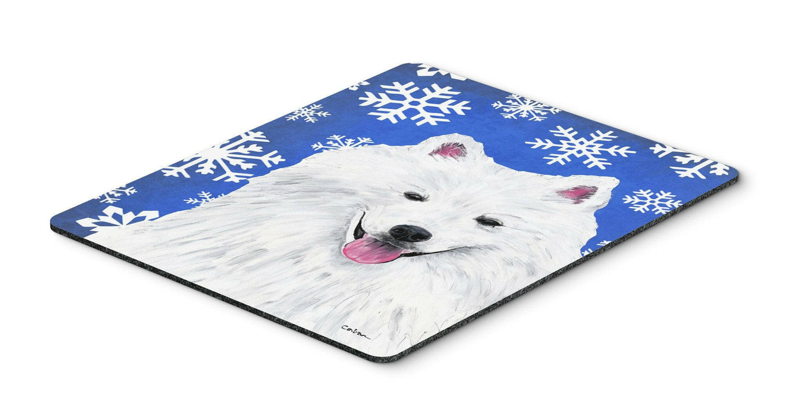 American Eskimo Winter Snowflakes Holiday Mouse Pad, Hot Pad or Trivet by Caroline's Treasures
