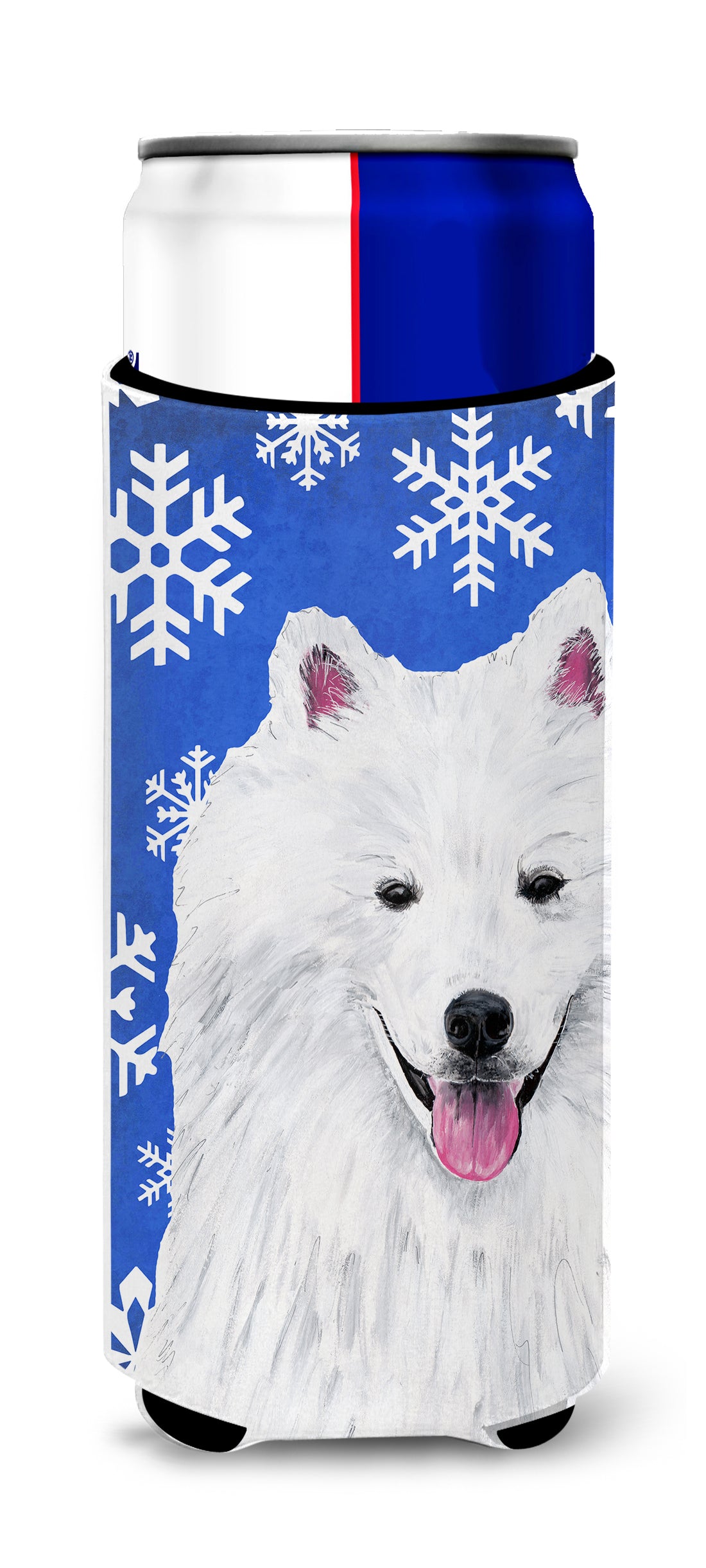 American Eskimo Winter Snowflakes Holiday Ultra Beverage Isolateurs pour canettes minces SC9379MUK