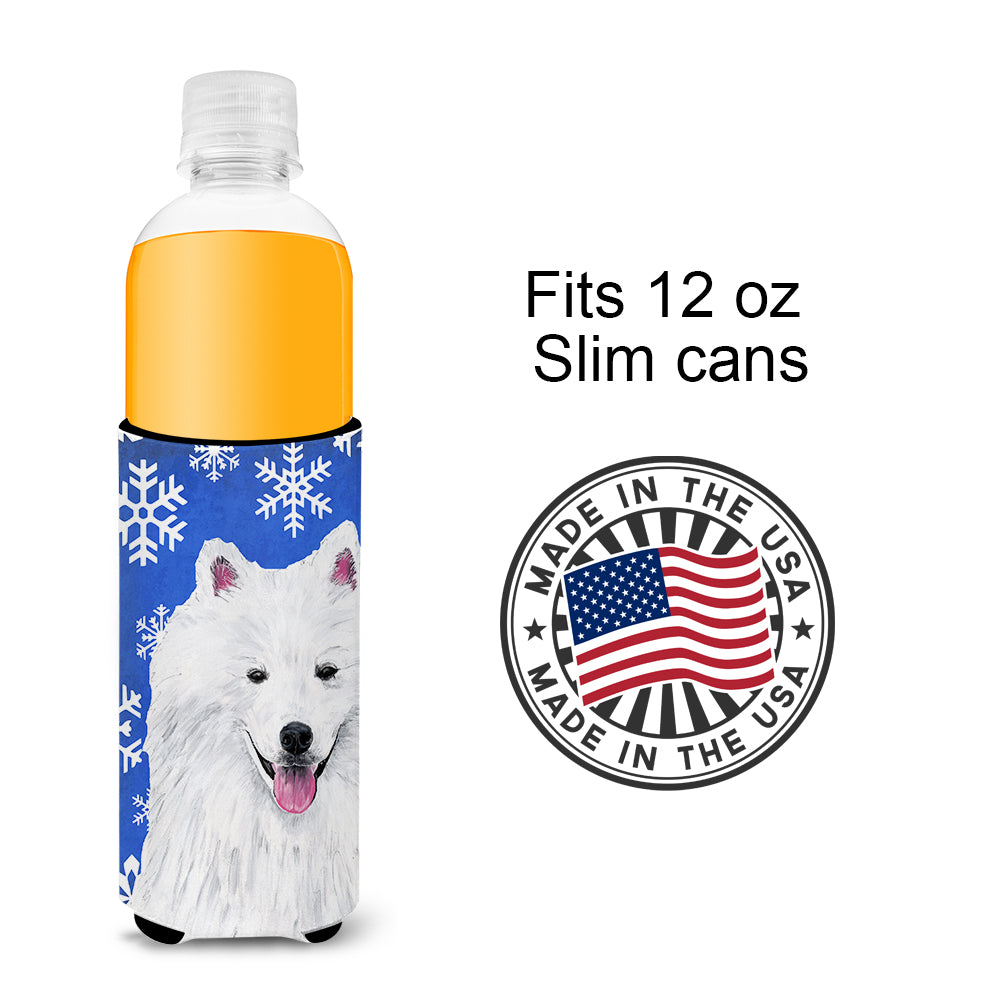 American Eskimo Winter Snowflakes Holiday Ultra Beverage Insulators for slim cans SC9379MUK