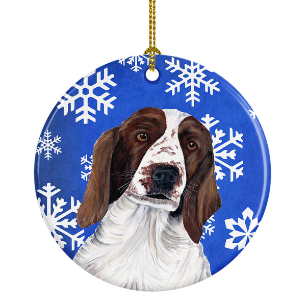 Welsh Springer Spaniel Winter Snowflakes Holiday Ceramic Ornament SC9380 - the-store.com